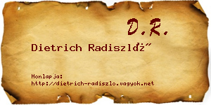 Dietrich Radiszló névjegykártya